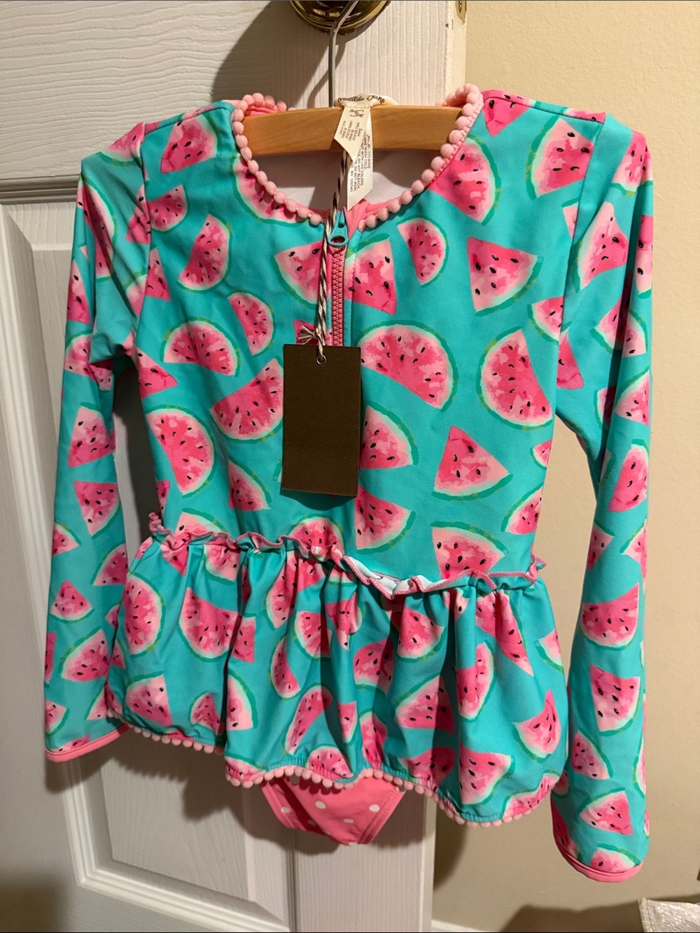 Matilda Jane Teal and Pink Watermelon One-Piece Swim Dress